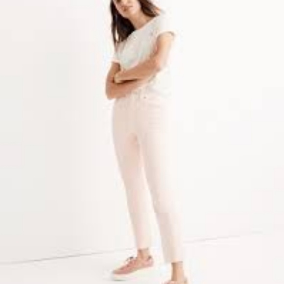 Madewell Denim - MADEWELL Garment Dyed Pale Pink Distressed Jeans